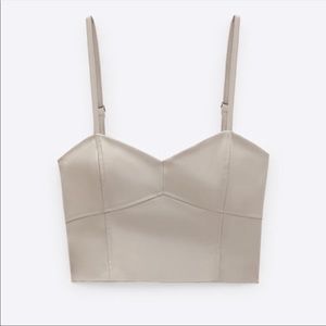 ZARA Tan Leather Top